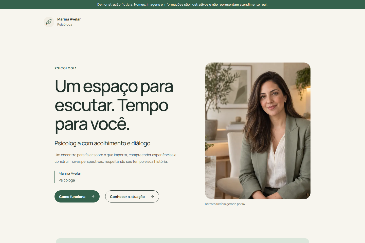 Demonstração fictícia Moderno acolhedor