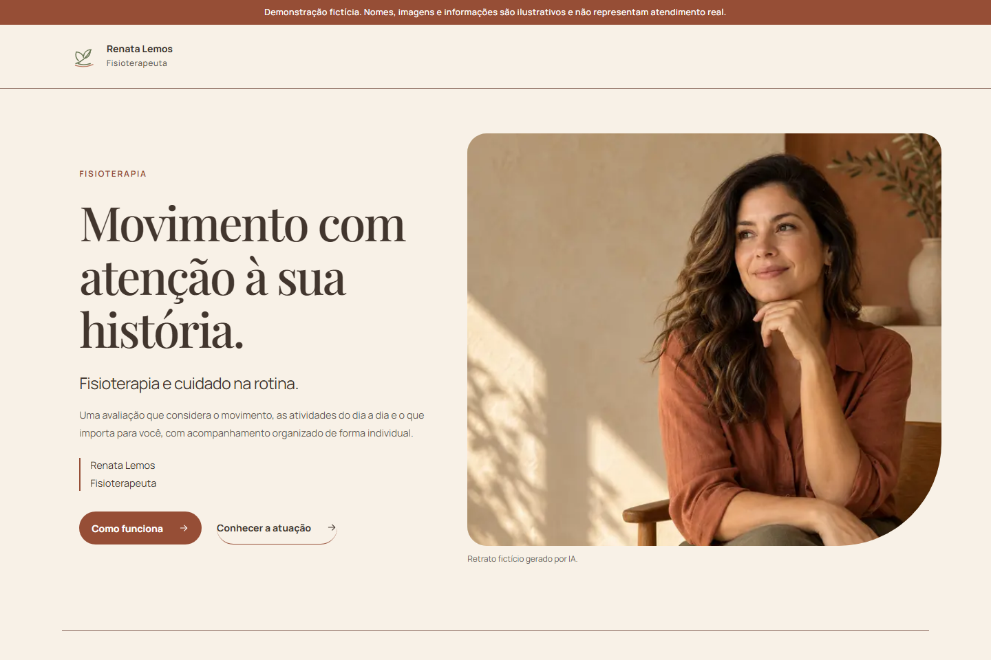 Demonstração fictícia Orgânico